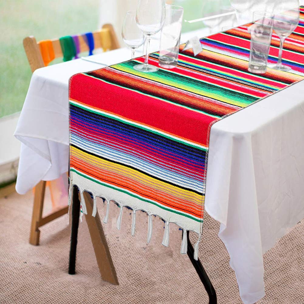 Amazon.com: Fowecelt Mexican Serape Table Runner 14 x 84 Inch for
